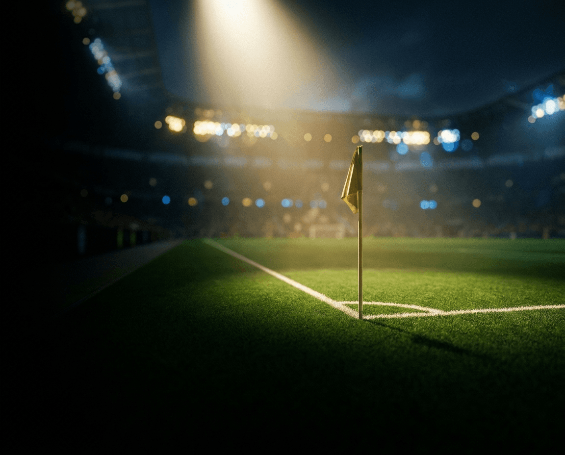 Corner flag at night