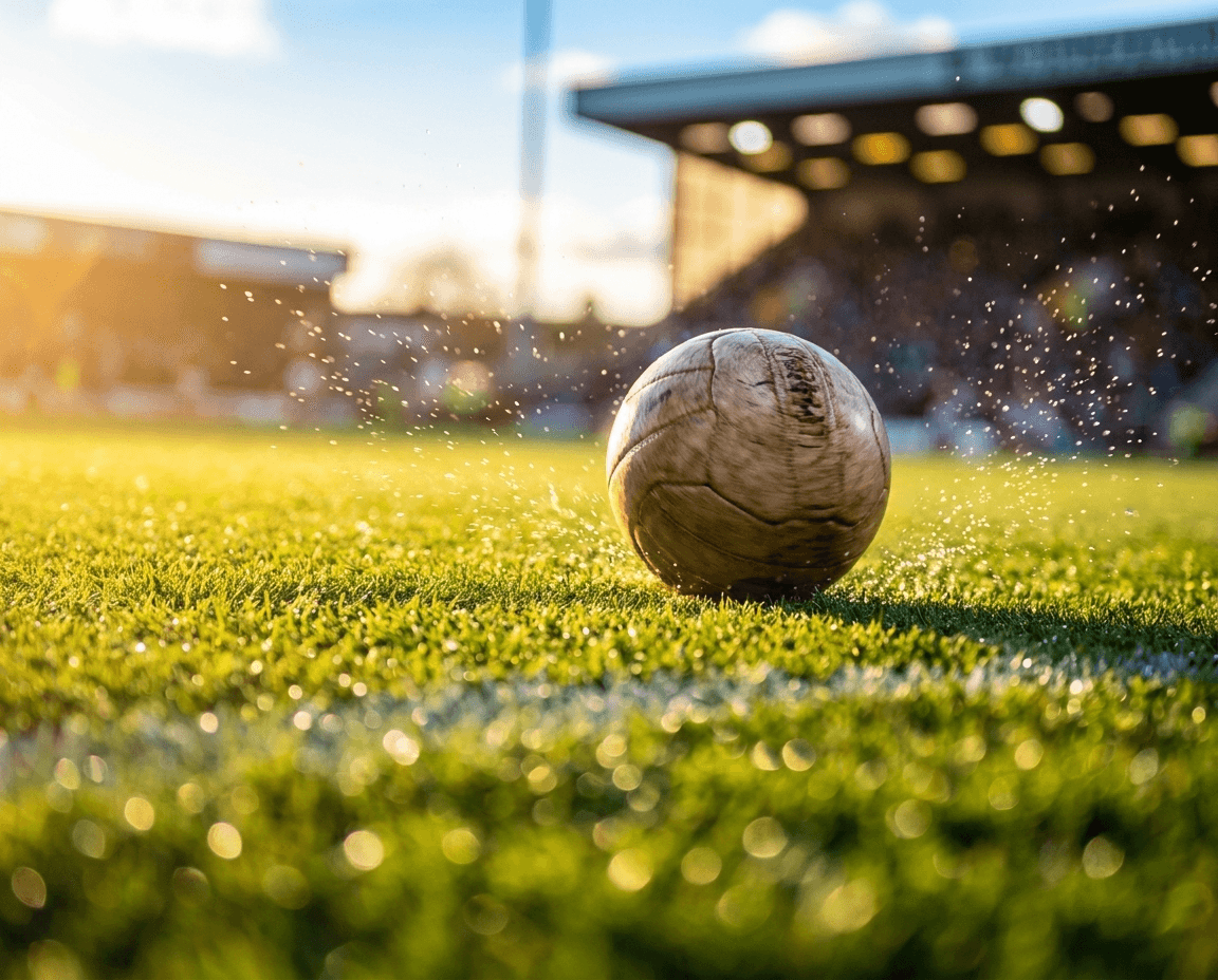 Football on the pitch